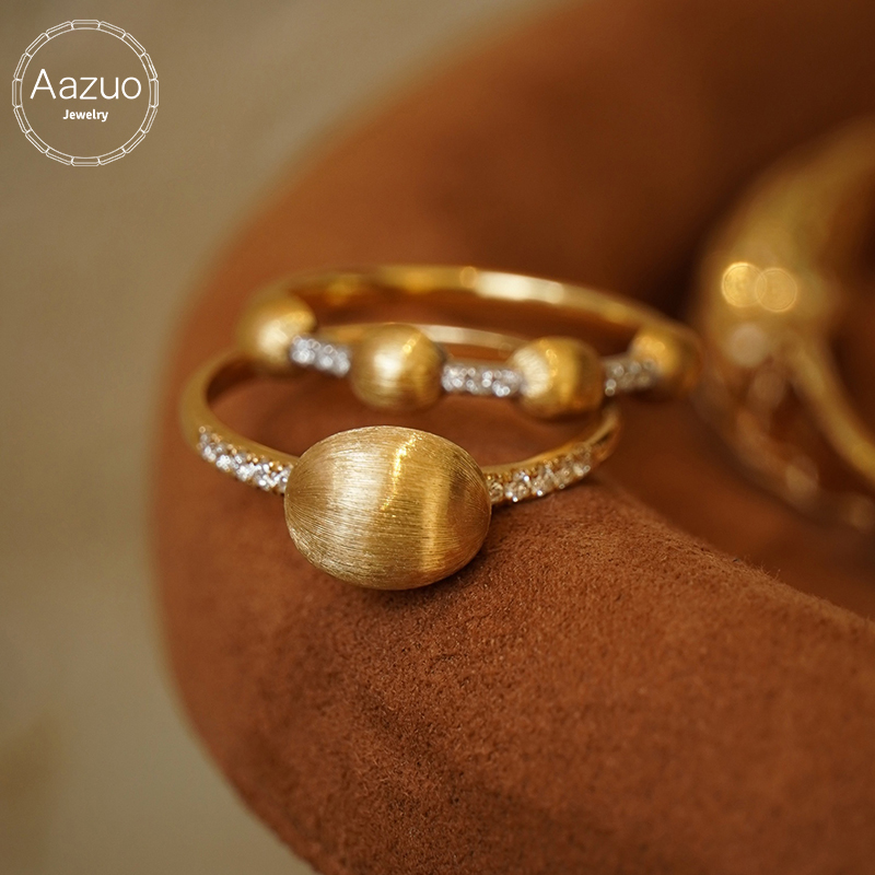 Women'S Fashion Rings Gold - Aazuo Fashion Vintage Biżuteria Prawdziwe 18K