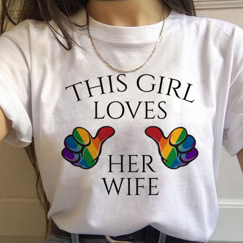 Women'S Fashion In The 90S - Lgbt Rainbow Harajuku T Shirt Women