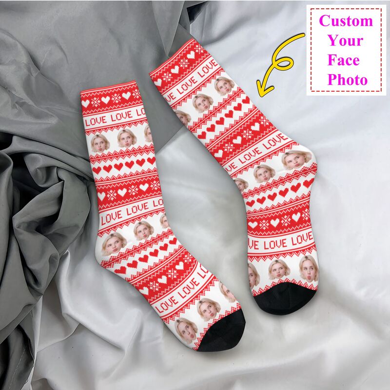 Women'S Fashion Socks - Świąteczne spersonalizowane skarpetki z własnym zdjęciem