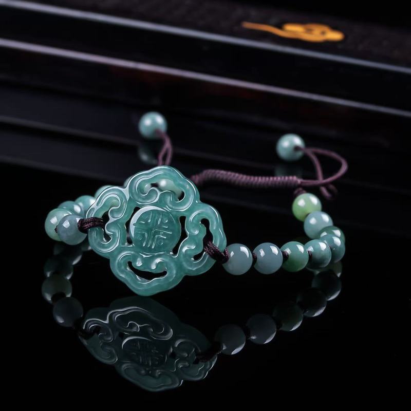 Women Fashion Designer - Bransoletka z naturalnego jadeitu klasy A,