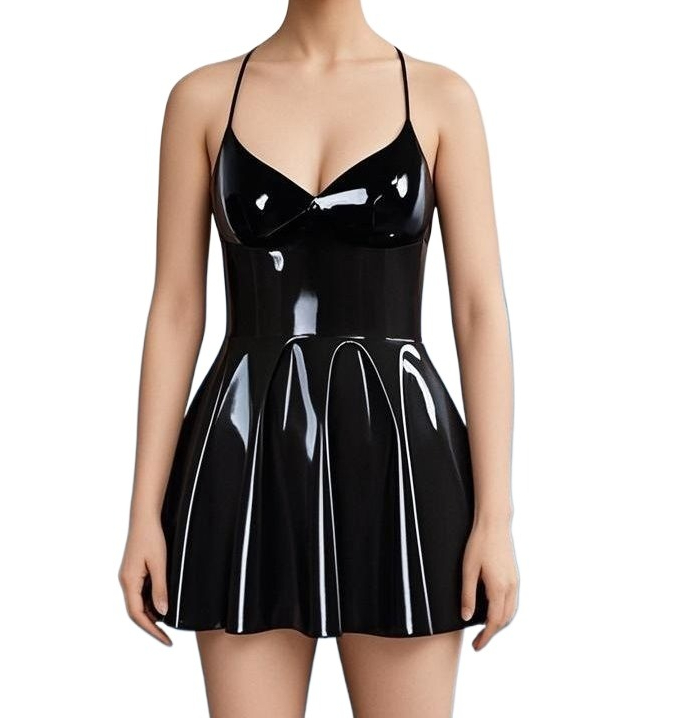 Pleated Skirt Women - Sukienka damska seksowna plisowana spódniczka lateksowa
