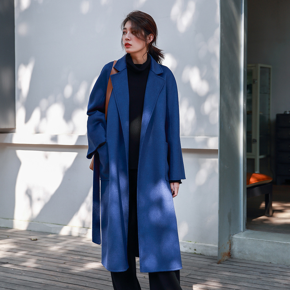 Women'S Fashion Long Coat - Długi płaszcz damski Allingentle z płaskim