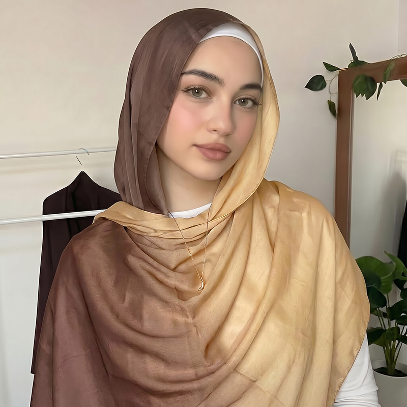 Women'S Fashion Gifts - Modny muzułmański hidżab ombre, miękki i