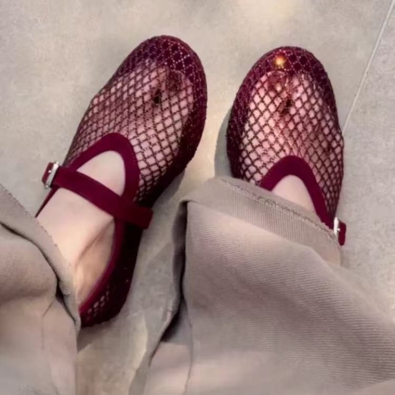 Women'S Fashion Walking Shoes - Ażurowe sandały Baotou z cyrkoniami damskie