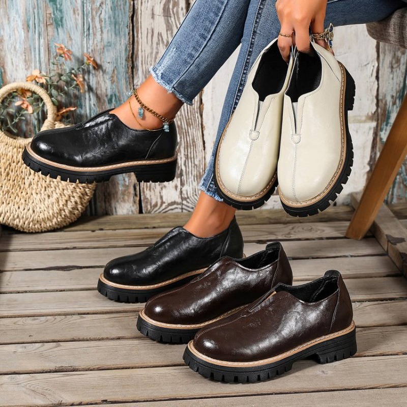 Women'S Fashion Walking Shoes - Damskie buty w stylu retro brytyjskim,