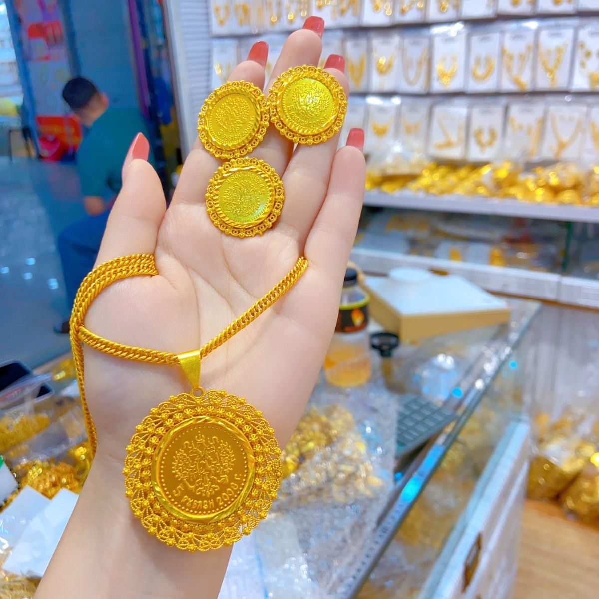 Women'S Fashion Rings Gold - Nowy 24K pozłacany Dubai biżuteria ślubny