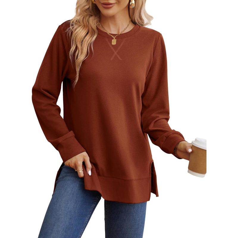 Women'S Fashion Trends Fall 2025 - Damska bluza z rozcięciem po bokach,