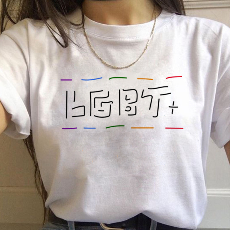 Lgbt Rainbow Harajuku T Shirt  – Women'S Fashion In The 90S recenzja i cena