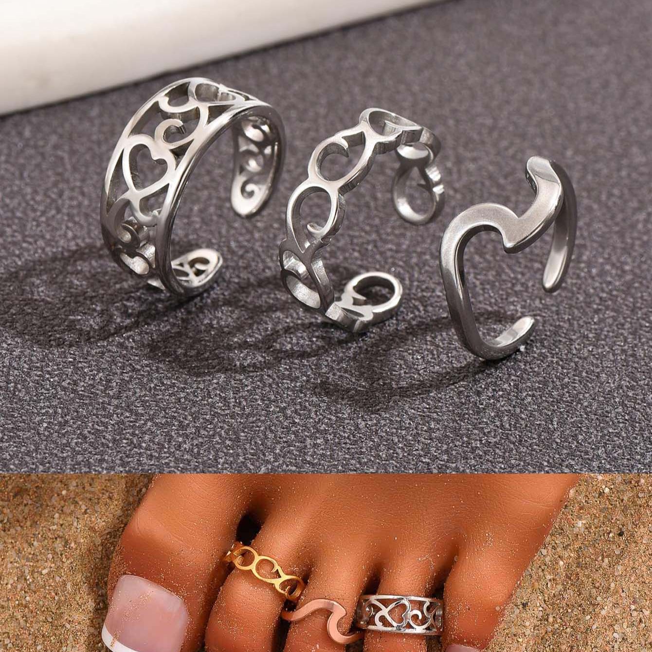 3PC Wypełnione pierścienie na  – Women'S Fashion Rings Gold recenzja i cena