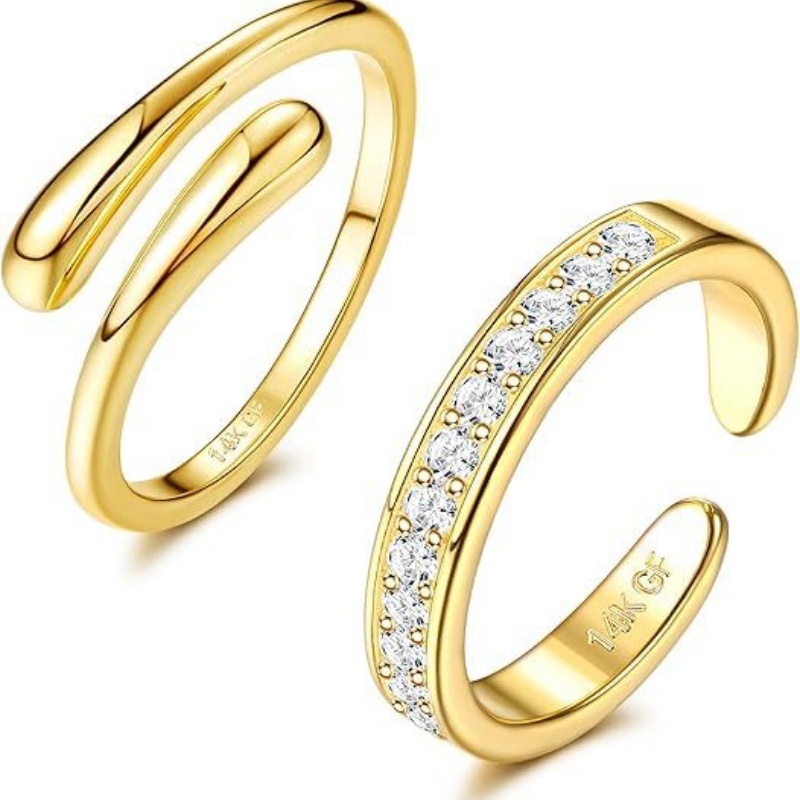 Pozłacany 14-karatowym złotem  – Women'S Fashion Rings Gold recenzja i cena