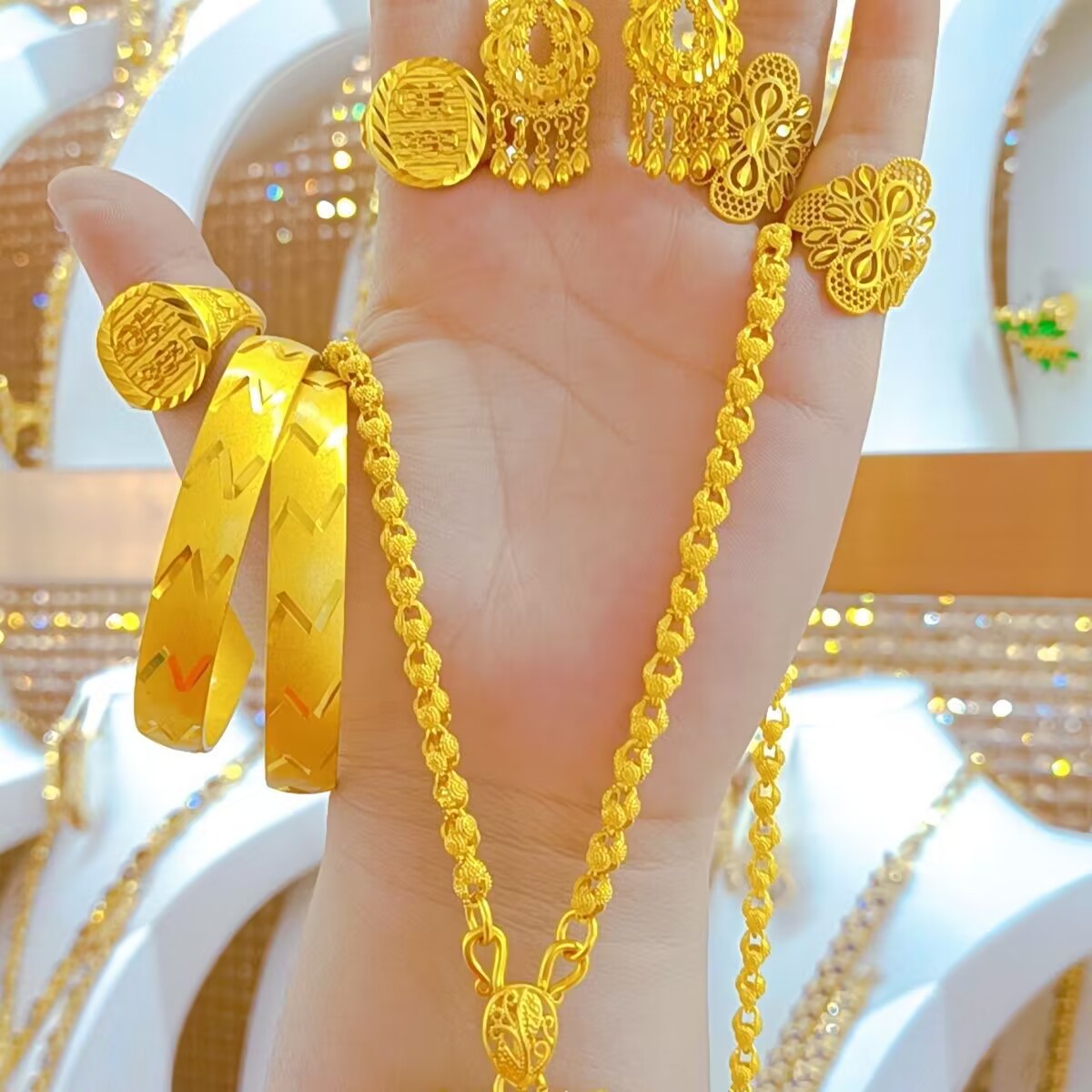 Popodion damska biżuteria nowa – Women'S Fashion Rings Gold recenzja i cena