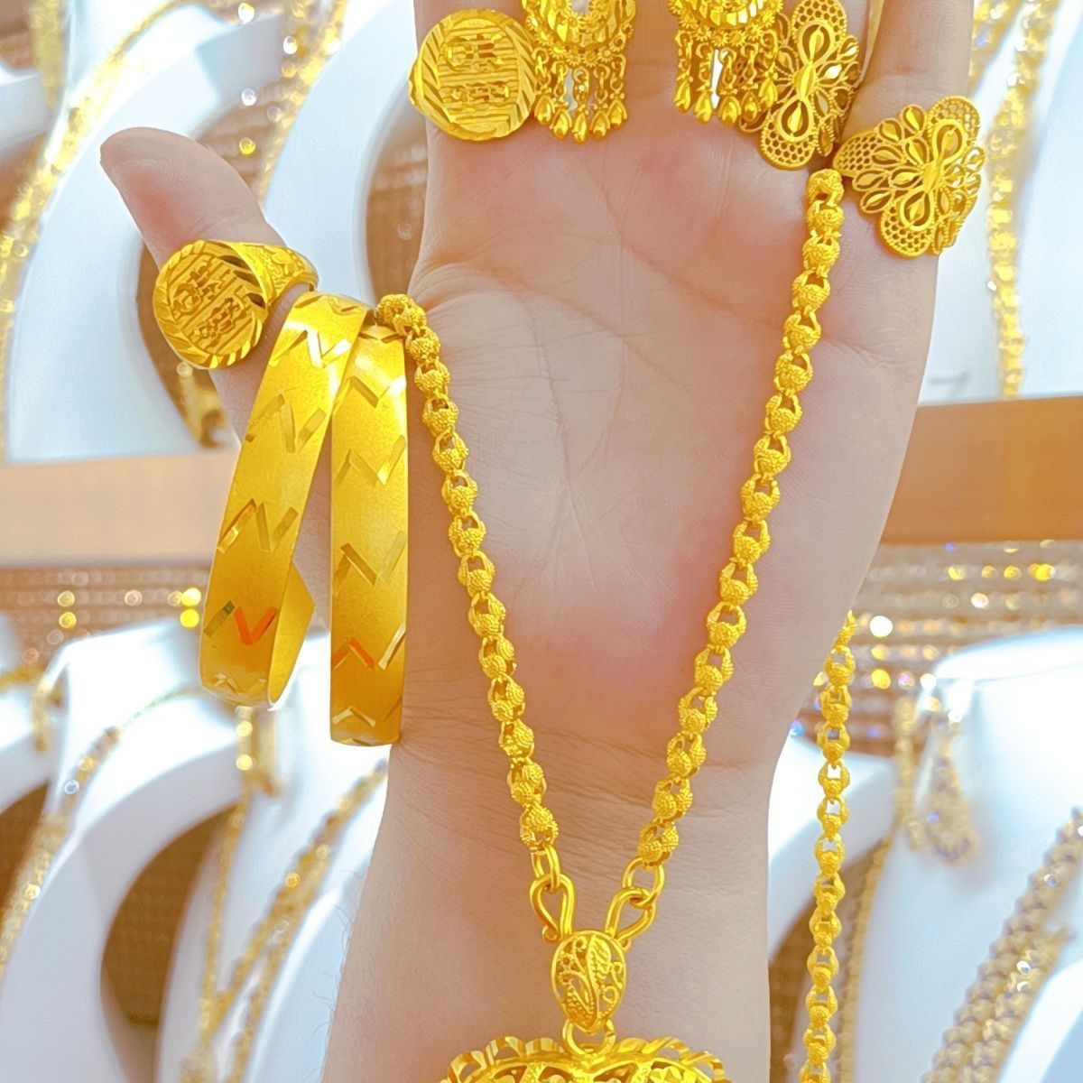 Popodion damska biżuteria nowa – Women'S Fashion Rings Gold recenzja i cena