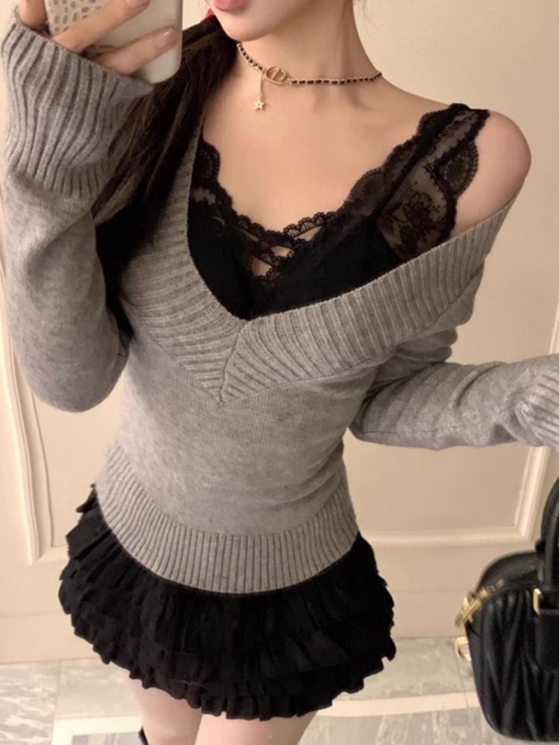 Sweter damski Gyaru z dekoltem – Women'S Fashion Trends Fall 2025 recenzja i cena