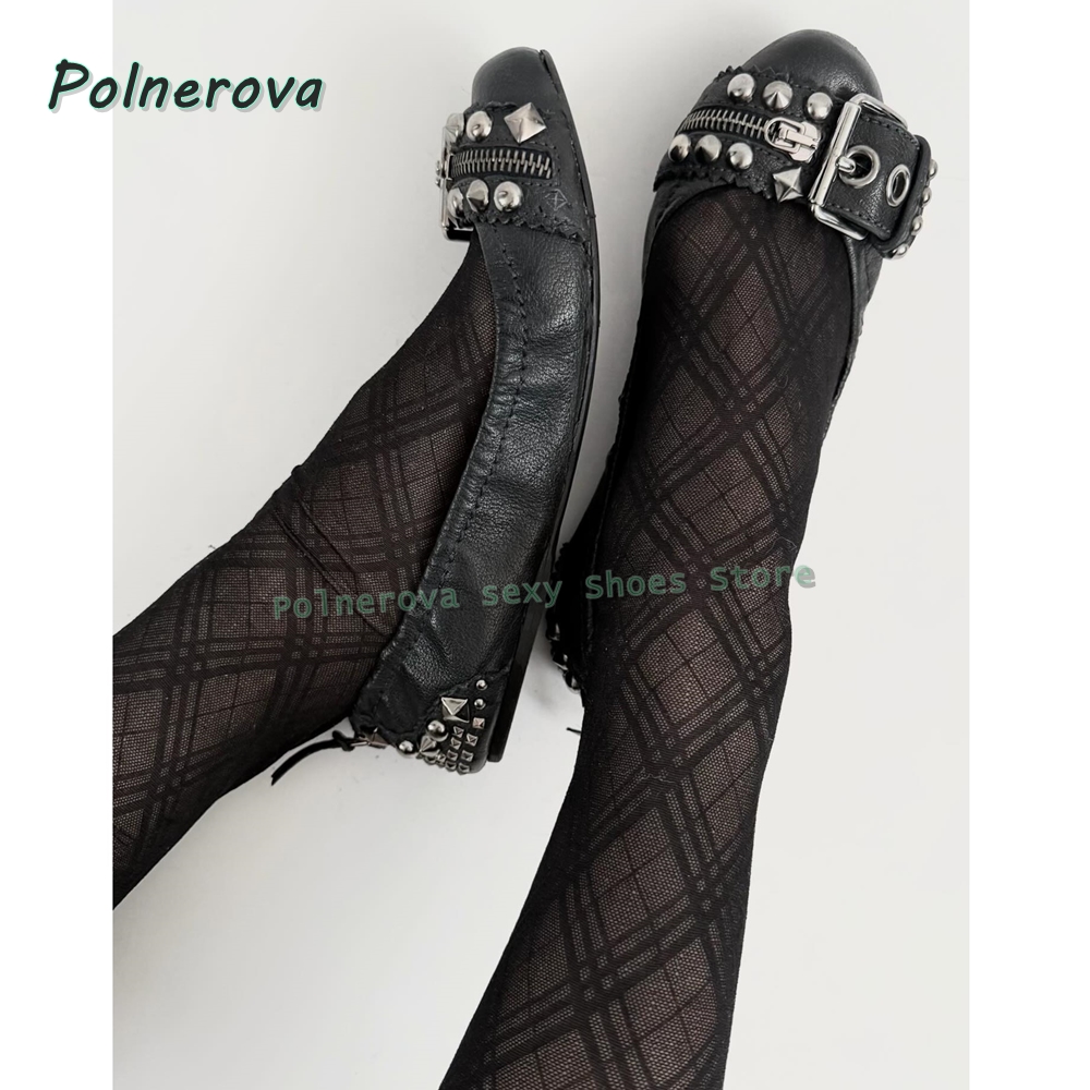 Buty Mary Jane z nitowaną klam – Women'S Fashion Walking Shoes recenzja i cena
