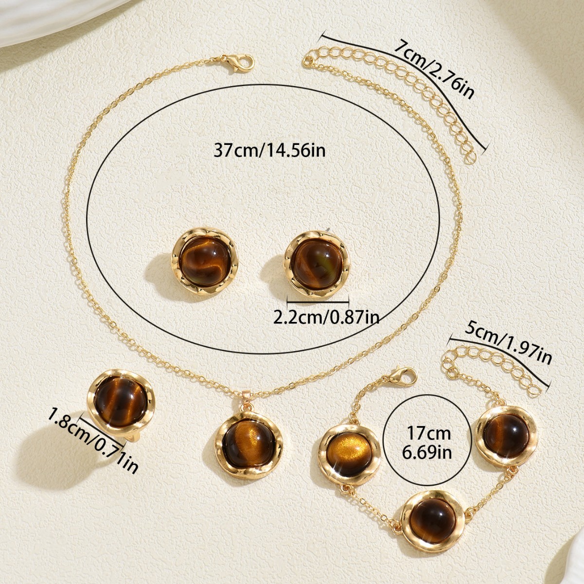 Nowy Zestaw Biżuterii: Naszyjn – Women'S Fashion Rings Gold recenzja i cena
