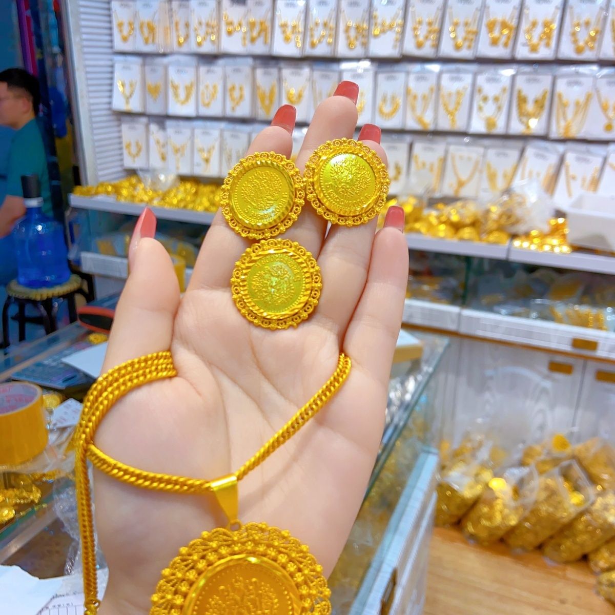 Nowy 24K pozłacany Dubai biżut – Women'S Fashion Rings Gold recenzja i cena