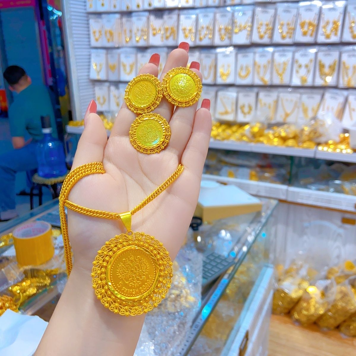 Nowy 24K pozłacany Dubai biżut – Women'S Fashion Rings Gold recenzja i cena